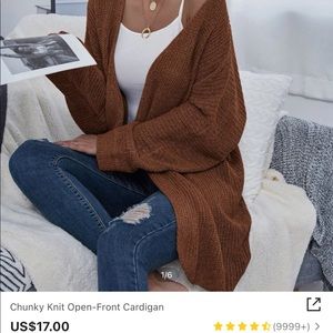 NEVER WORN- rust brown cardigan sweater